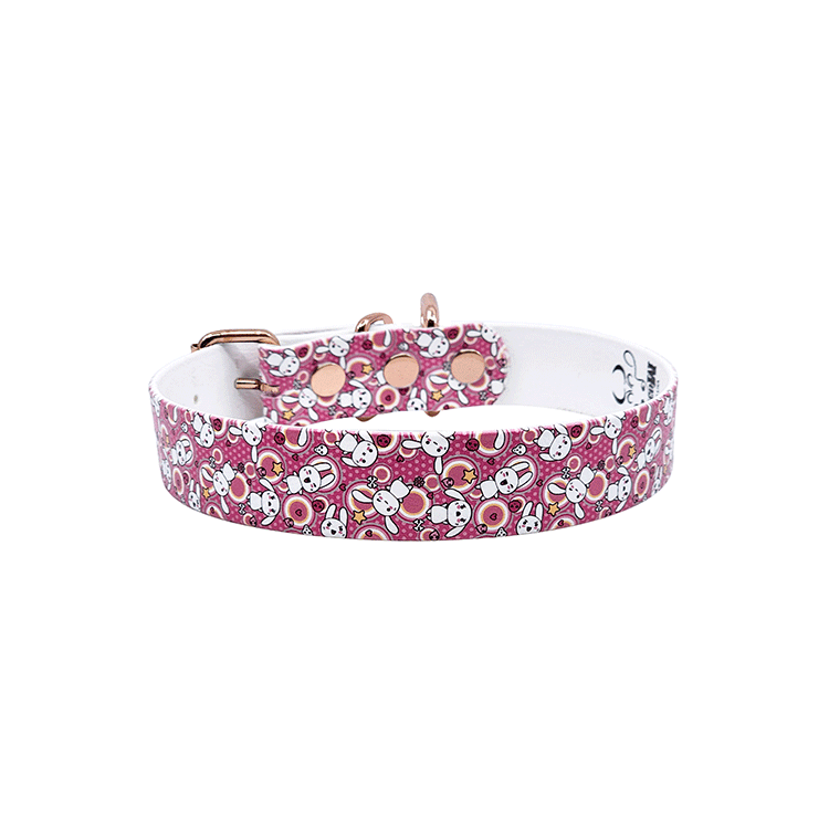 Hundhalsband Pink Rabbits - All Väder - 2