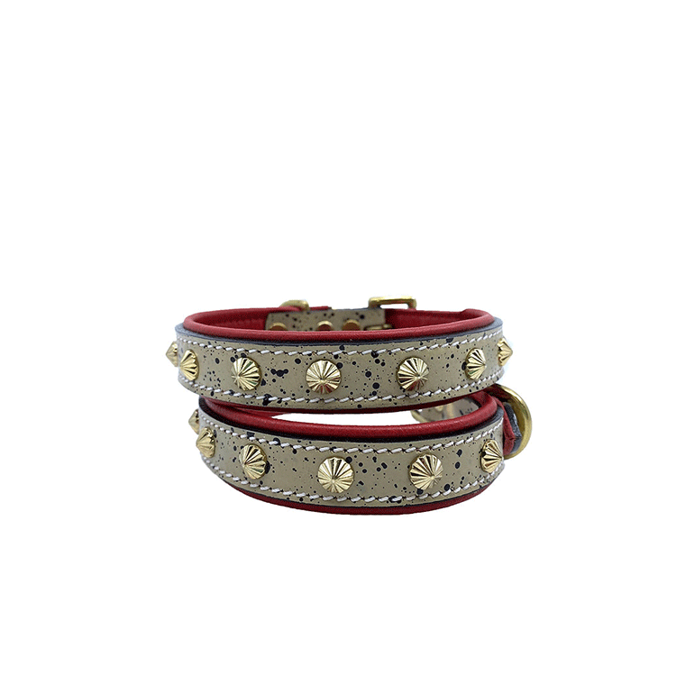 Hundhalsband Läder Splatter Paint - 4
