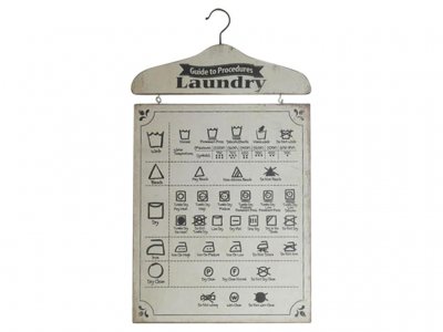 "Beige Tavla i Trä ""Laundry"""