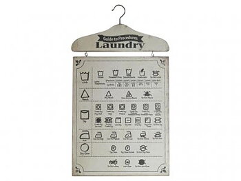 "Beige Tavla i Trä ""Laundry"""