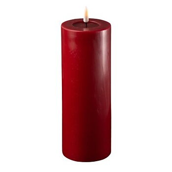 DELUXE RealFlame Blockljus Bordeaux 7,5 x 20