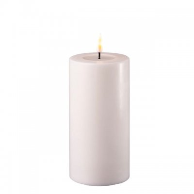 Deluxe Real Flame Blockljus Vitt 7,5 x 15 cm