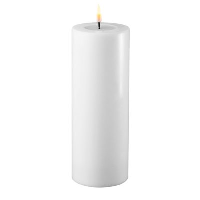 Deluxe Real Flame Blockljus Vitt 7,5 x 20