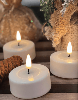 Vita värmeljus 2 st Real Flame