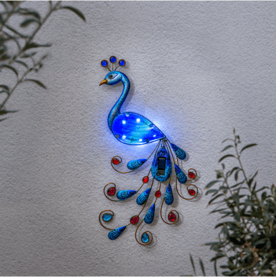 SOLCELLSDEKORATION PEACOCK Påfågel