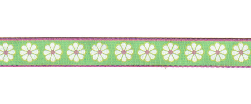 BAND GRÖN  MED VIT BLOMMA