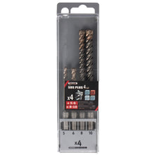 Hammer drill set, 4 pieces: 5-10 mm - 2 bits Tecos