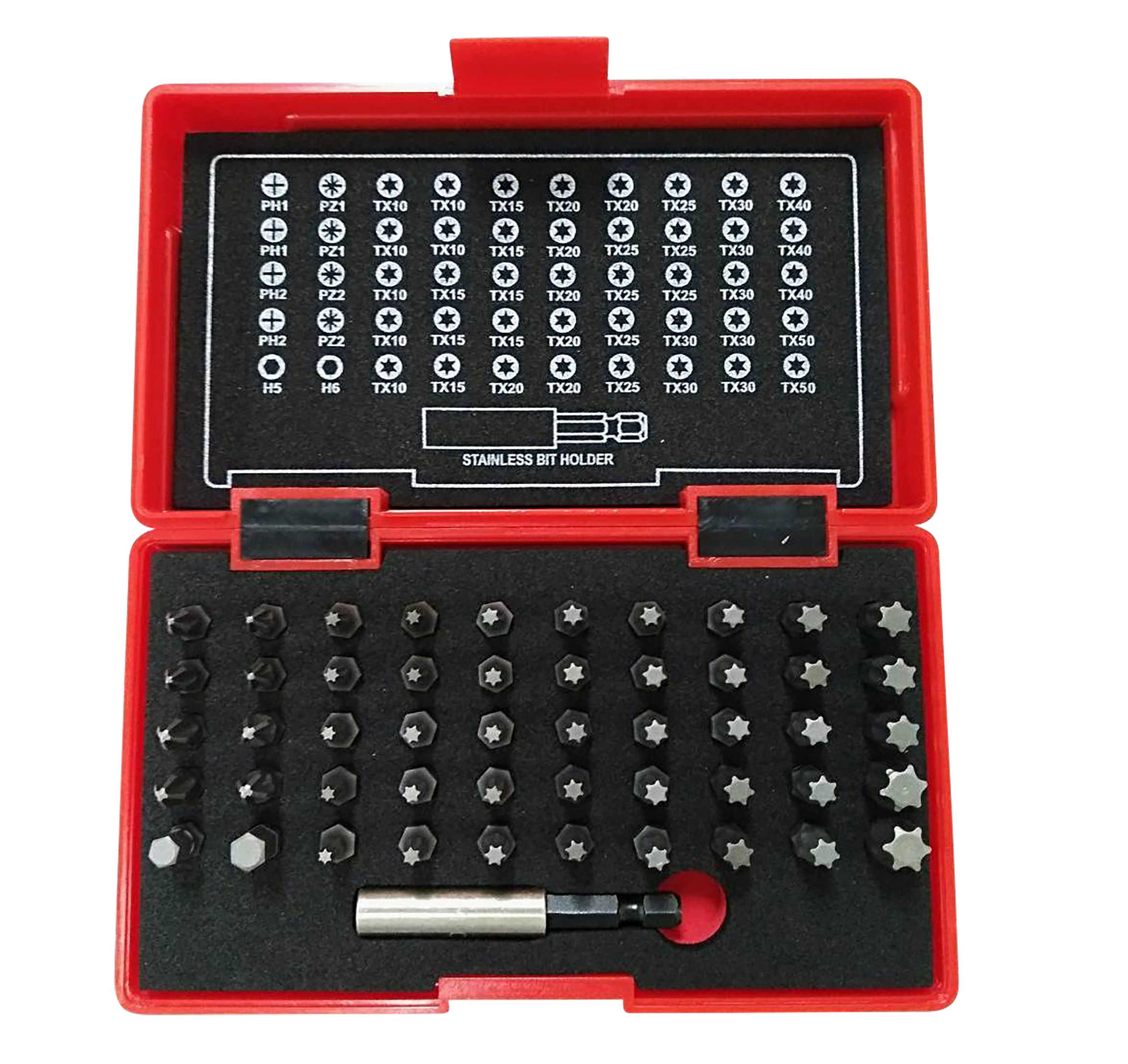 Bit set 51 pieces, Tecos T-B051, 25mm bits for most tasks