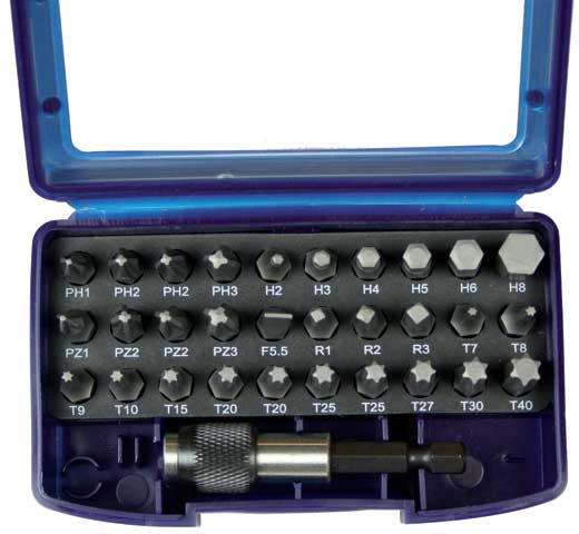 Bit set, 31 pieces, Tecos
