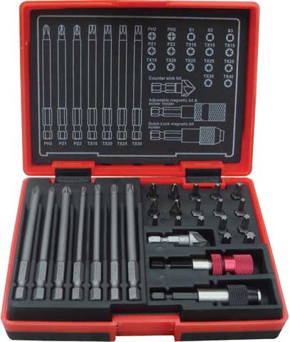 Bit set, 27 pieces, Tecos