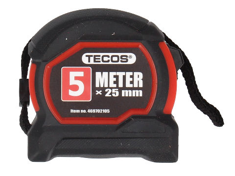 Måttband 5 meter, bredd 25mm , Tecos