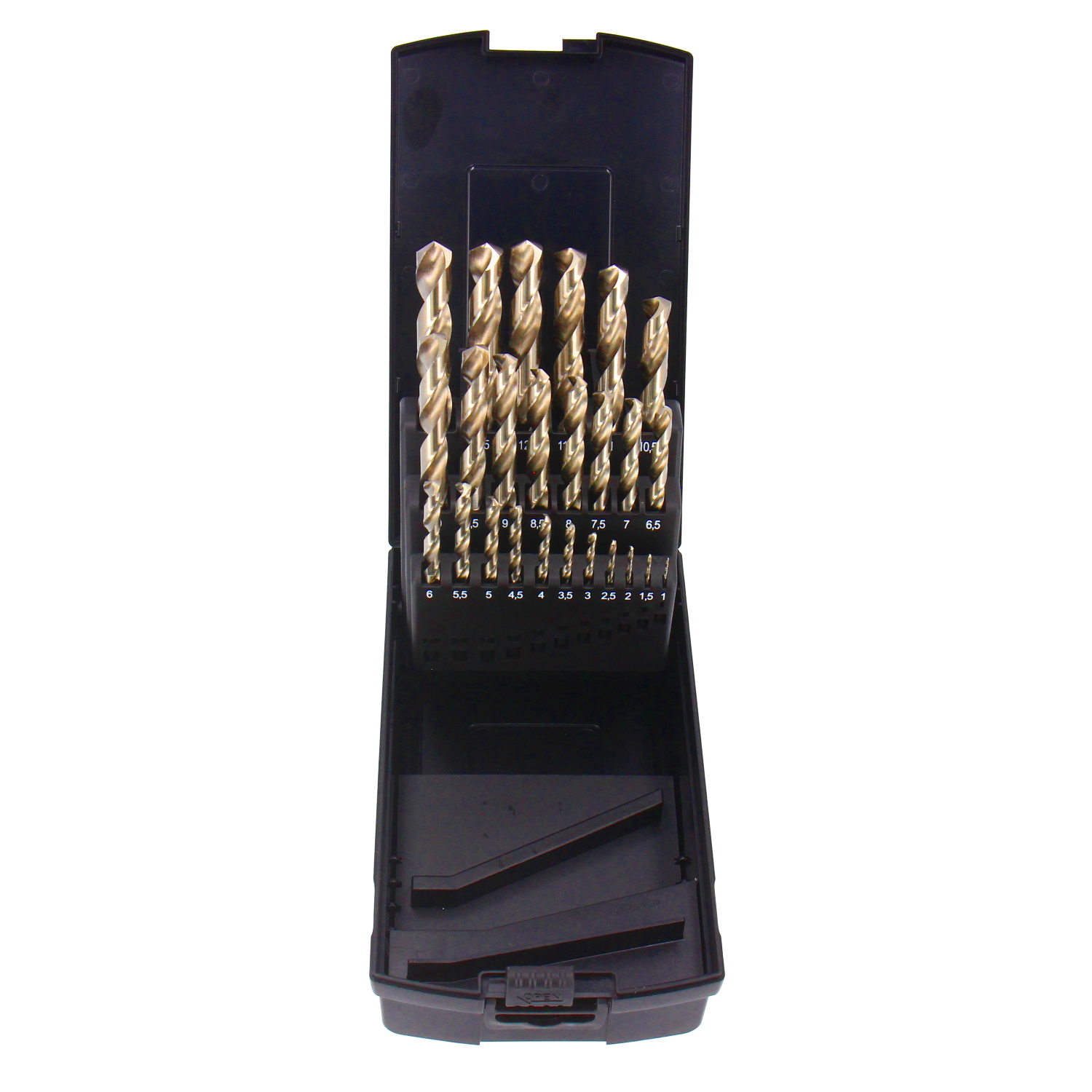 HSS kobolt 5 %-sett, 25 deler: 1-13 mm, Tecos
