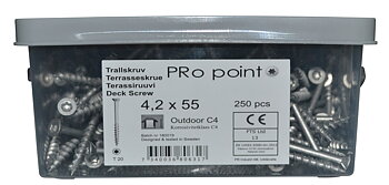 Terrassebordskruer C4 pro+ for utendørs bruk ( 250 stk )