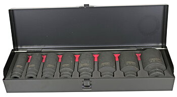 Krafthylssats 1/2" x Långa 78mm, 8delar, Tecos 