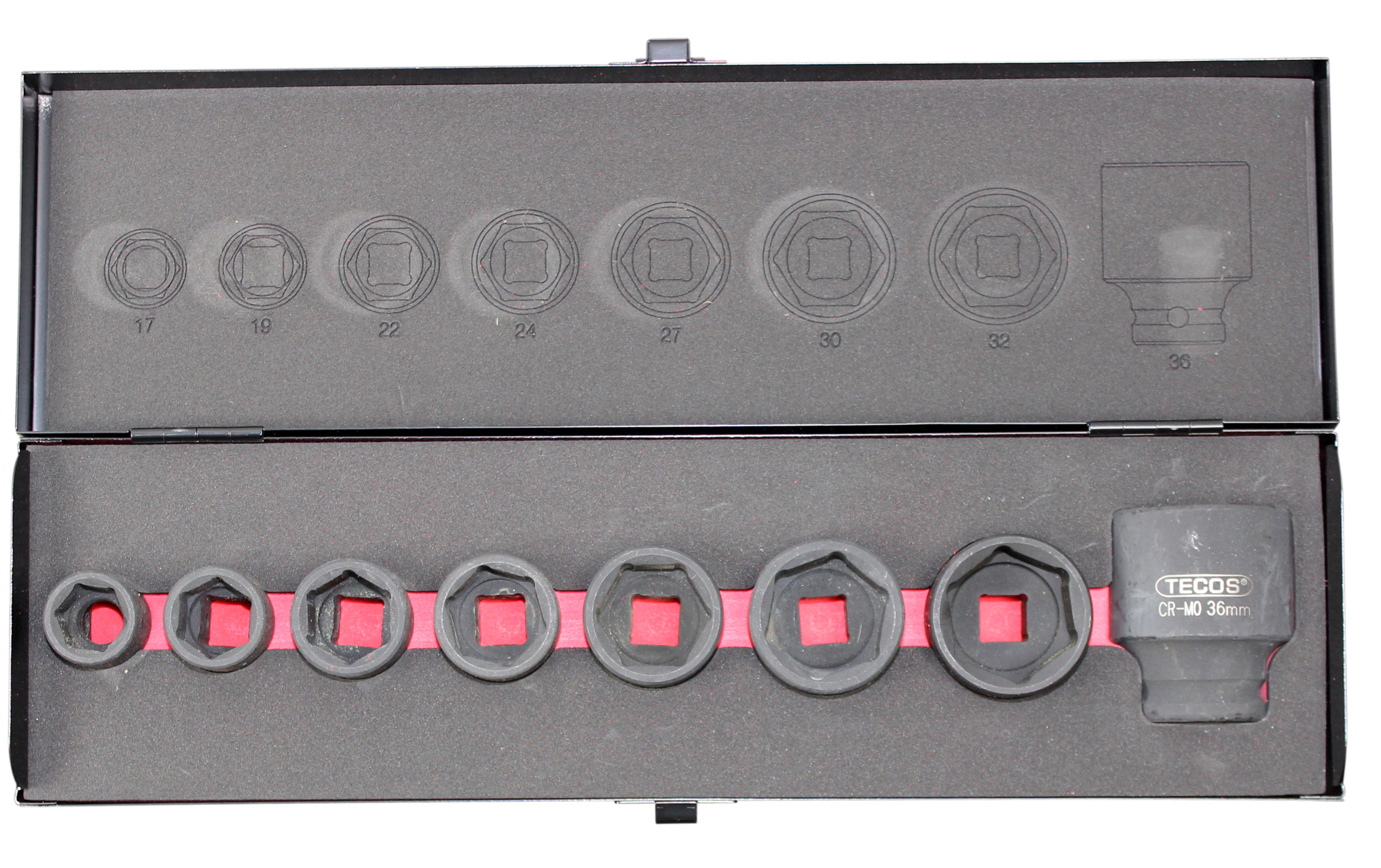 Power sleeve set 1/2" 8 pieces, Tecos