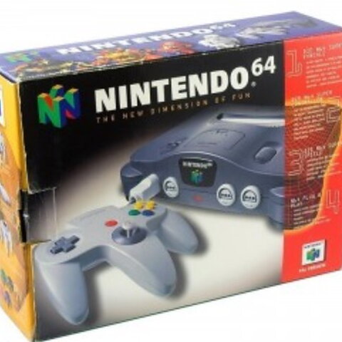 Nintendo 64 konsol & en originalkontroll i kartong