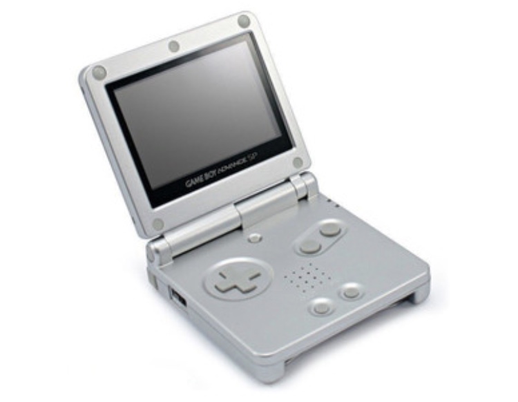 GBA SP konsol silver normalt skick inkl laddare