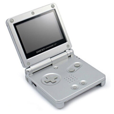 GBA SP konsol silver normalt skick inkl laddare
