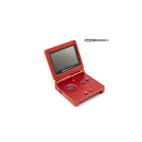GBA SP konsol röd normalt till slitet skick inkl laddare