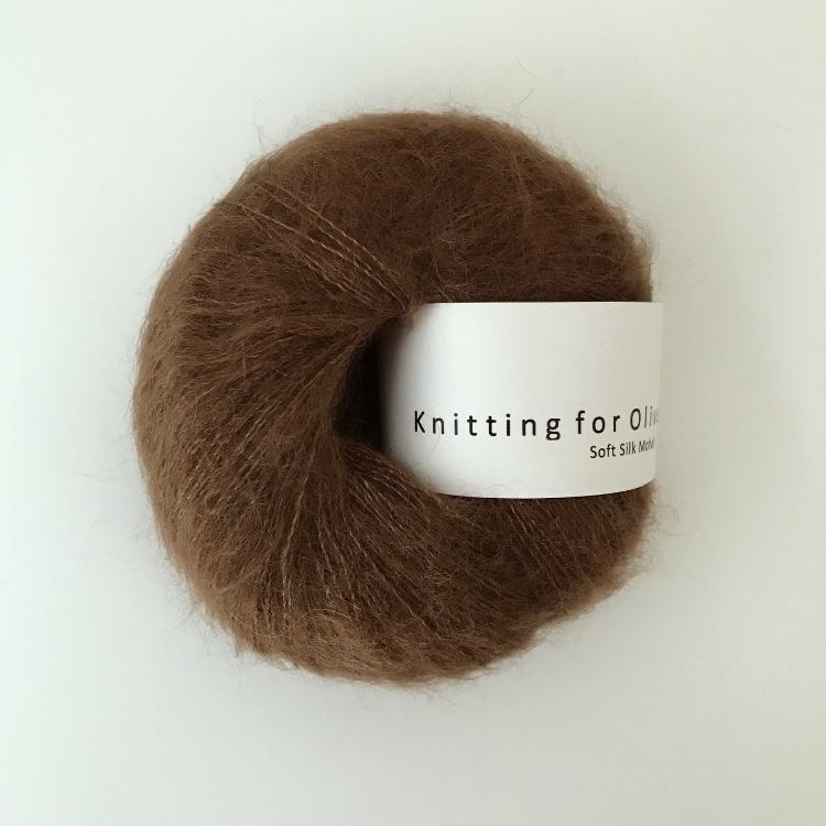 Soft silk Mohair dark cognac