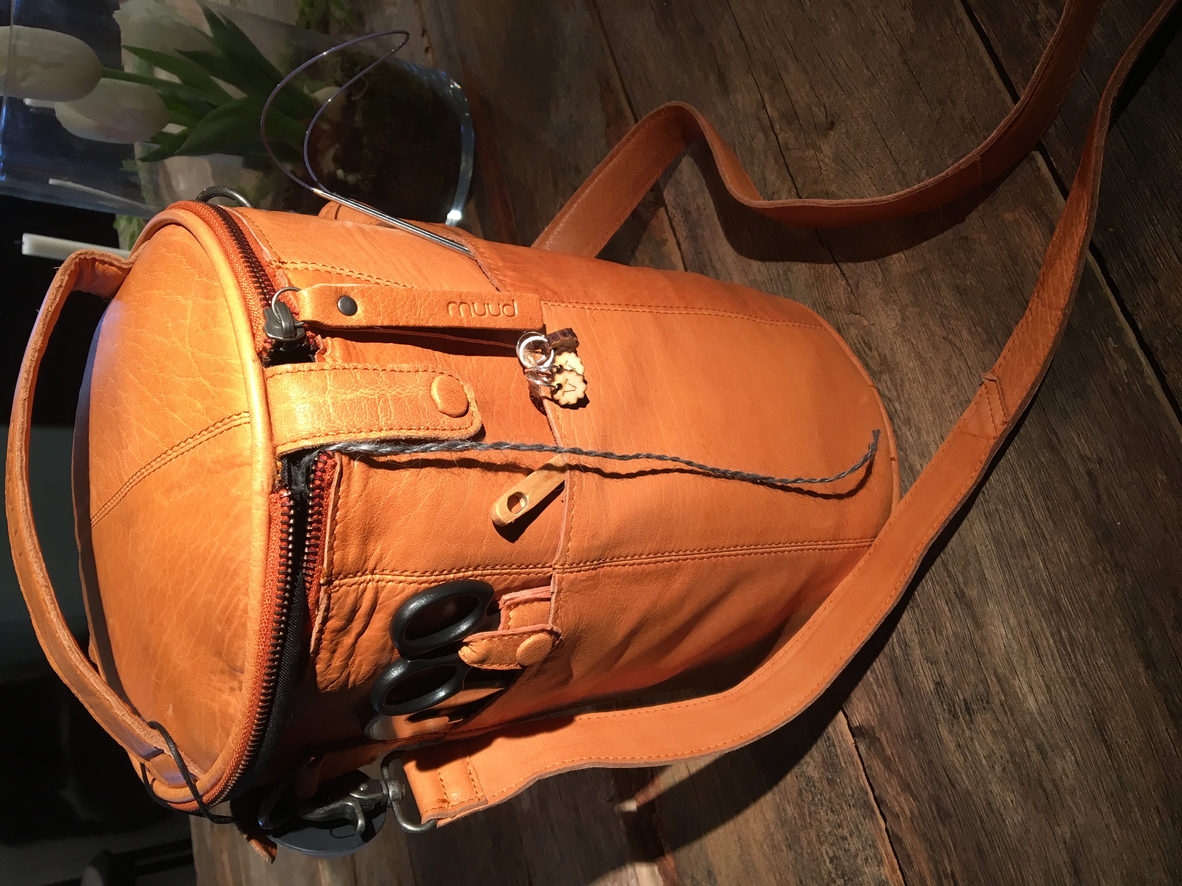 Project bag made of leather