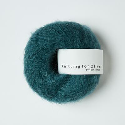 Soft silk Mohair petroleum green
