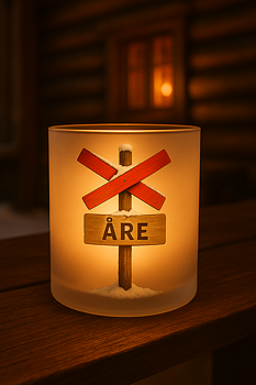 Frosted glass candle lantern - Led cross - Choose from several different motifs