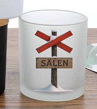 Frosted glass candle lantern - Led cross - Choose from several different motifs
