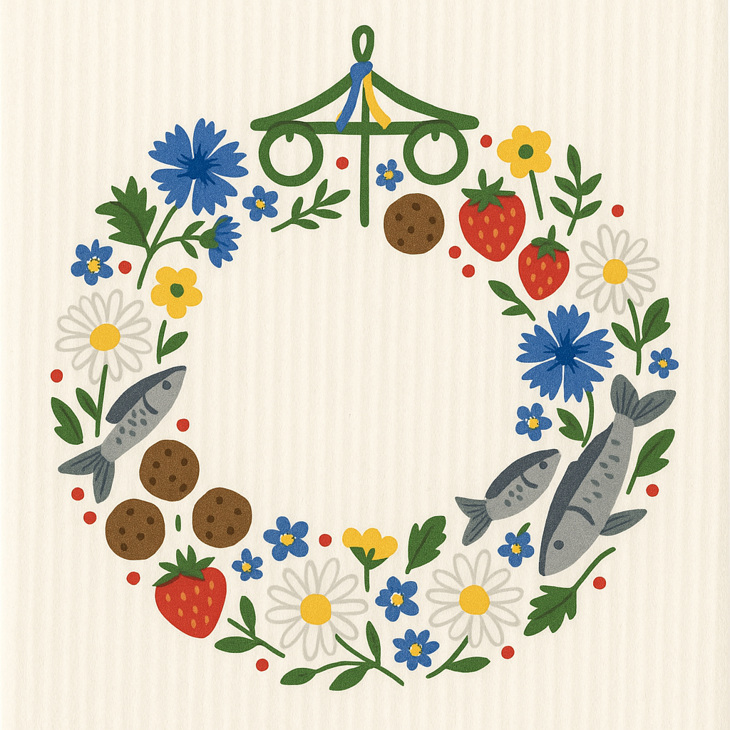 Dishcloth - Midsummer (Midsummer Eve) - Several motifs - 2