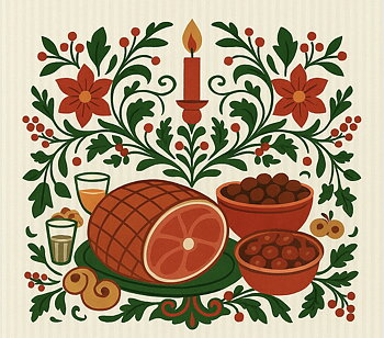 Tea towel - Christmas Eve (December 24) - Several motifs
