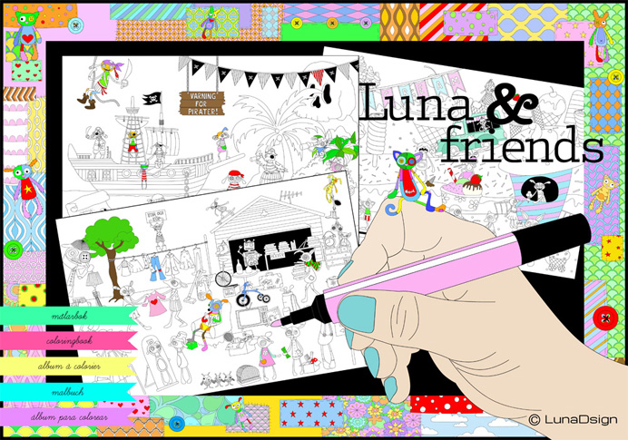 Luna & Friends målarbok