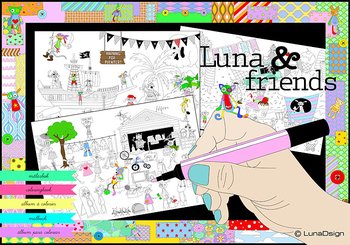 Luna & Friends målarbok