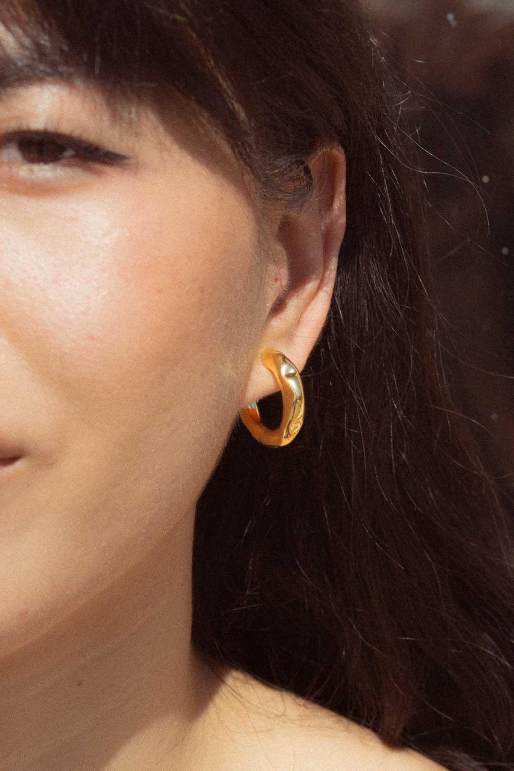Medium Lune Hoops Gold - 3
