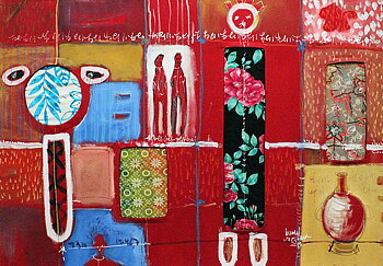 Konst-collage av Hamed Ouattara – Le partage
