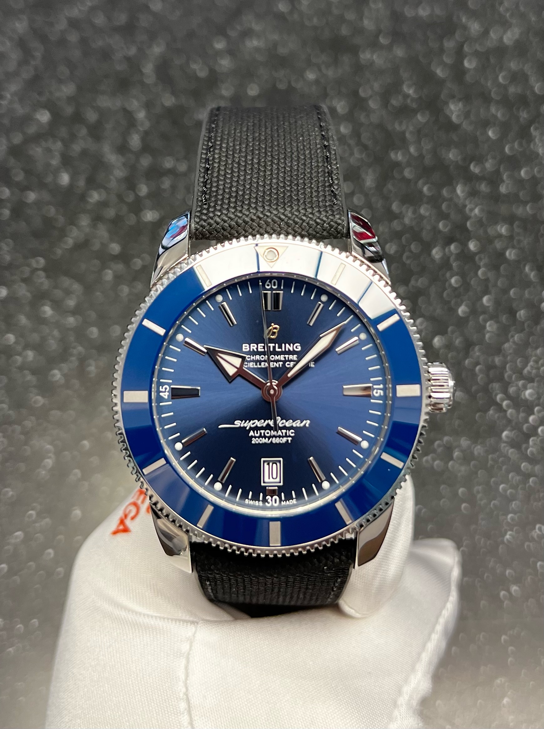 SÅLD juni 2023 för 39.900:- Breitling Superocean Heritage Automatic B20 46 blå - 7