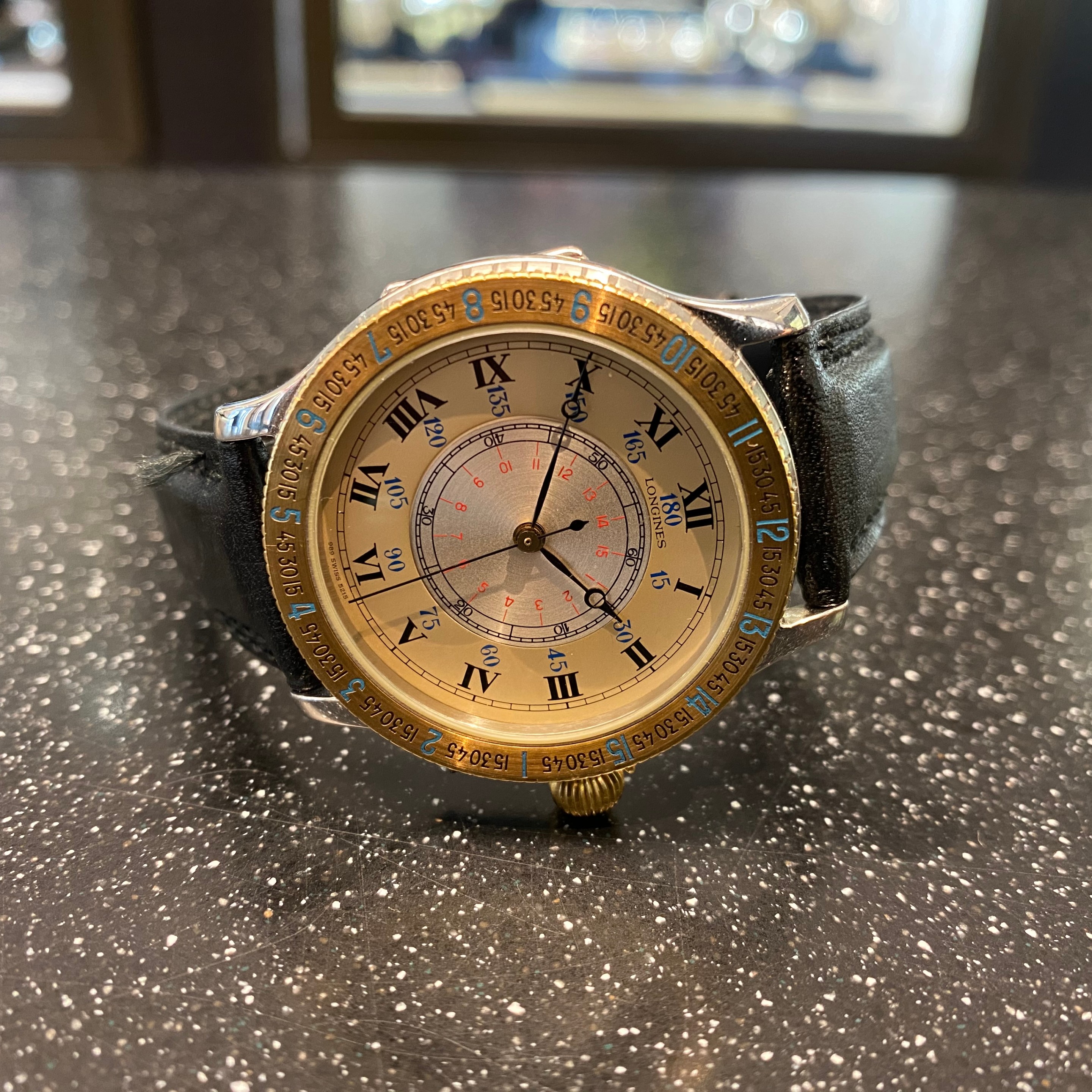 SÅLD 23 juli 2020 för 14.000:- Longines Lindbergh Hour Angle