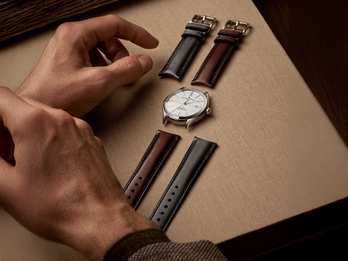 Baume & Mercier brun läderband 20 mm