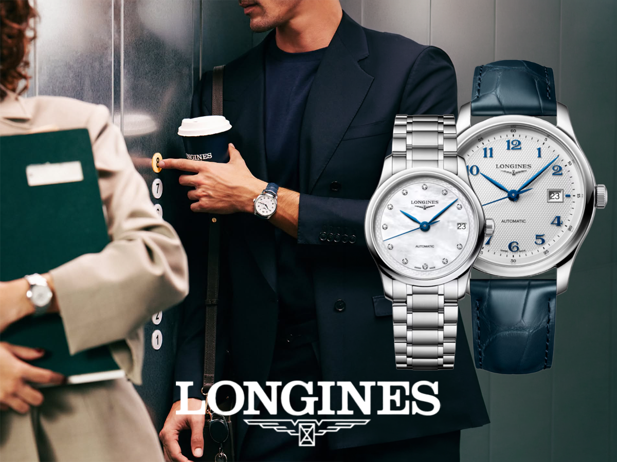 Longines Master Collection 39 vit med alligatorband