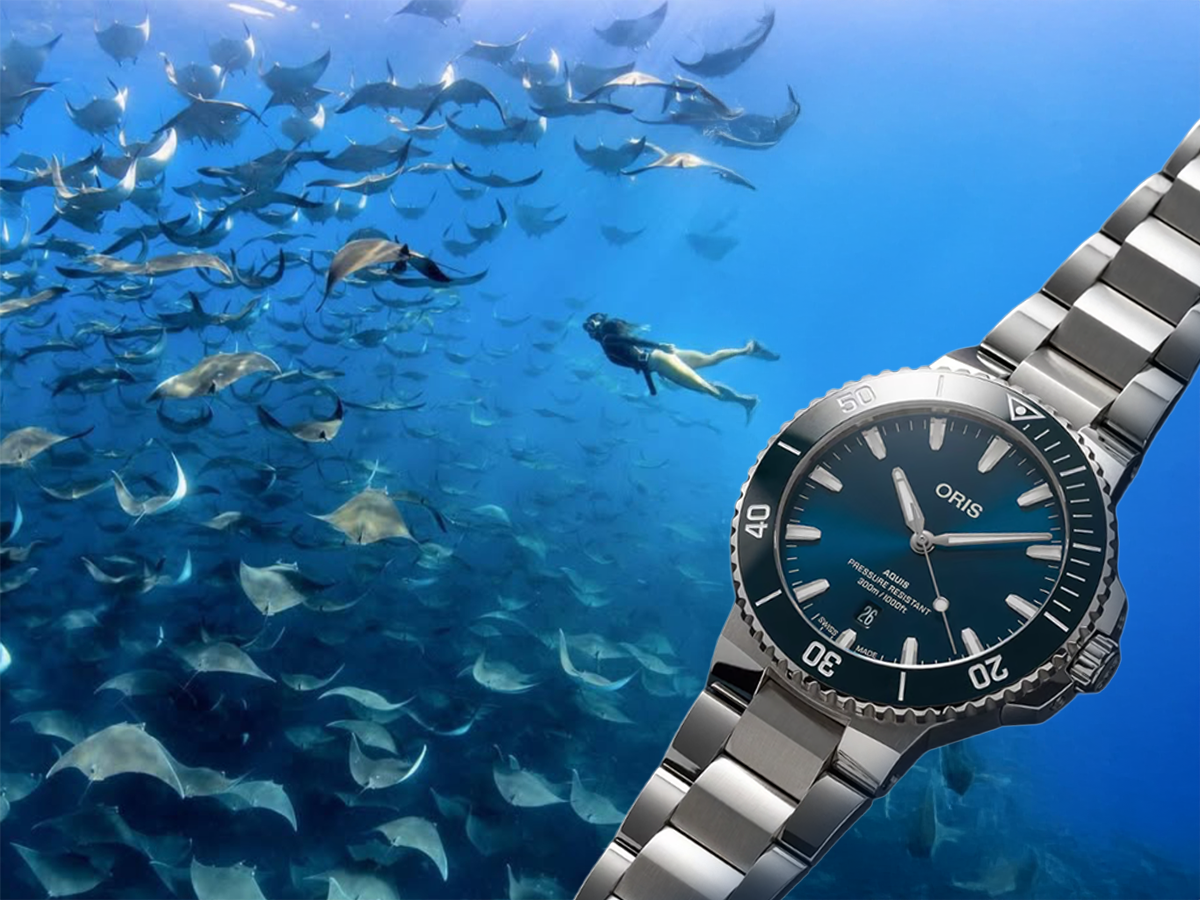 Oris Aquis Date Calibre 400 43,5 blå