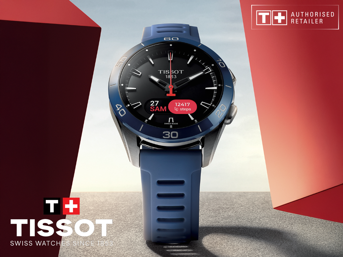 Tissot T-Touch Connect sport 43,75 blått gummiband