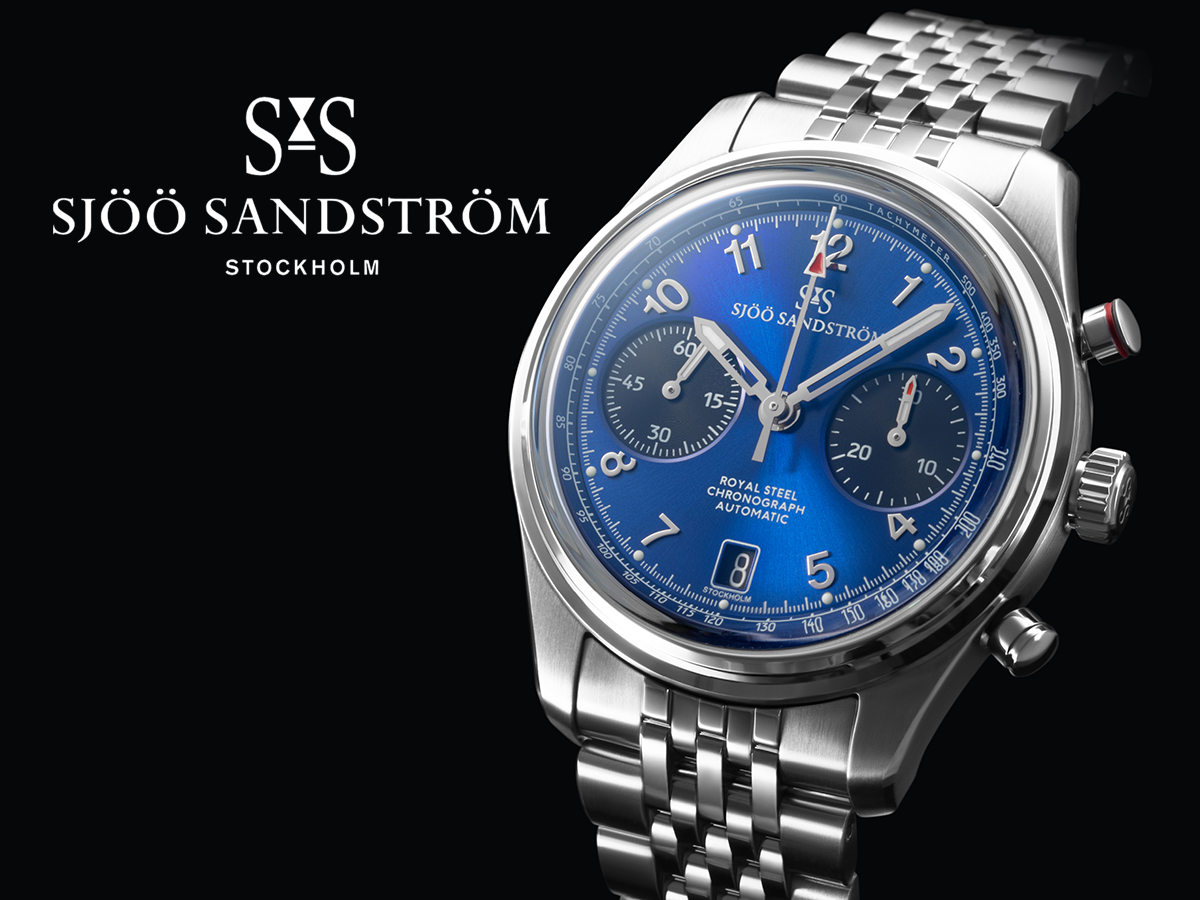 Sjöö Sandström Royal Steel Chronograph 40 blå