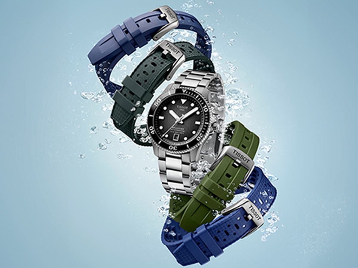 Tissot PRX 40 blått gummiband