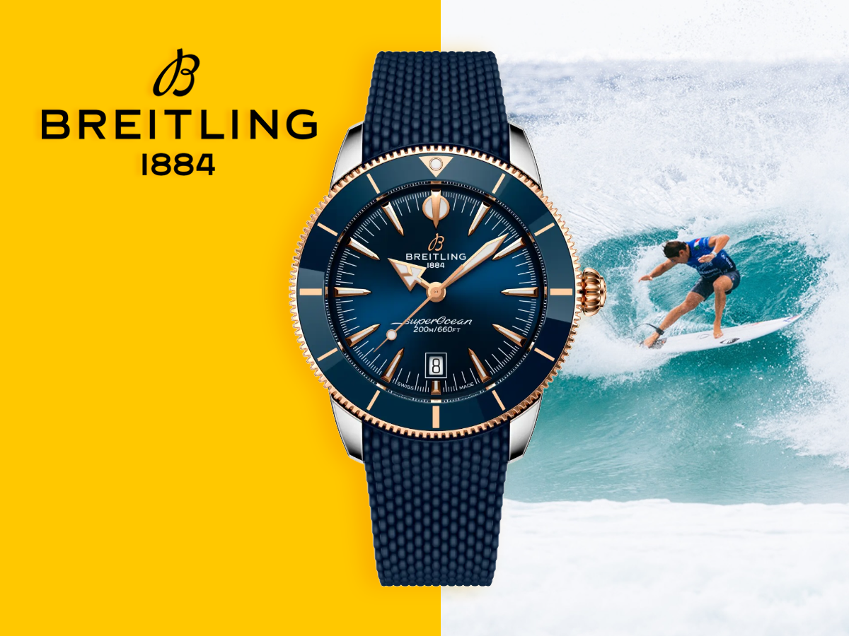 Breitling Superocean Heritage Automatic B31 44 blå stål och 18 k rött guld