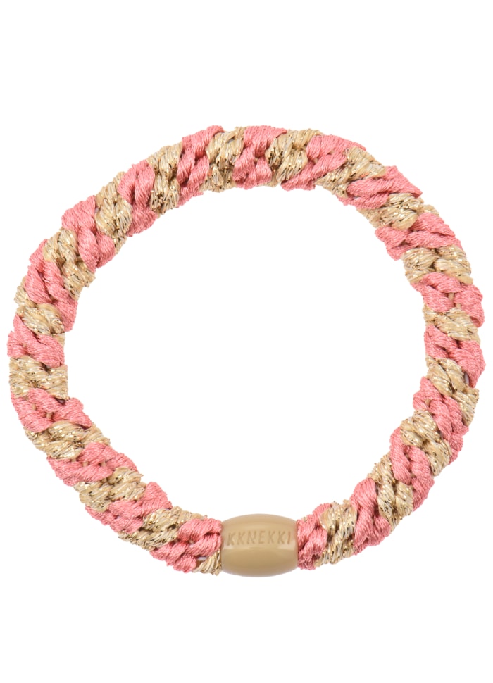  Hårsnodd Kknekki faded rose beige glitter 