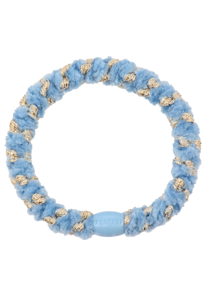 Hårsnodd Kknekki velvet stripe Light blue 