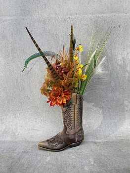 Blomsterarrangemang i Cowboyboot Nr 6