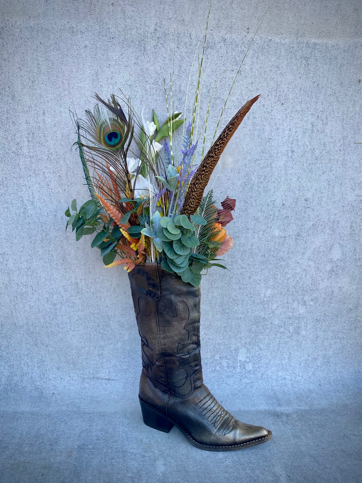 Blomsterarrangemang i Cowboyboot Nr 7 - 2