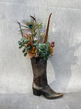 Blomsterarrangemang i Cowboyboot Nr 7