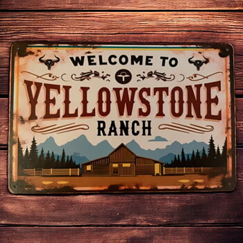 Plåtskylt Yellowstone Ranch