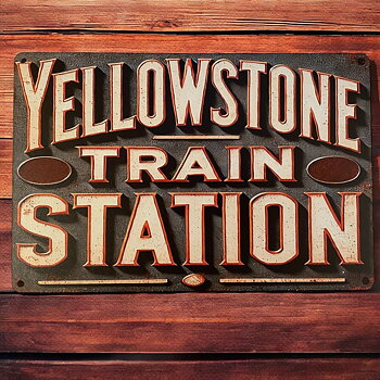 Plåtskylt Yellowstone Train Station